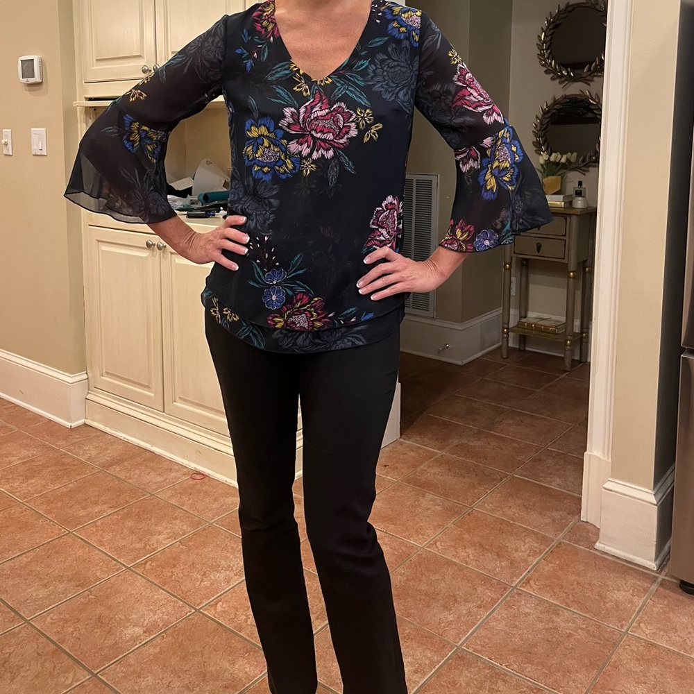 Cabi Black blouse 3/4 length sleeve in size small